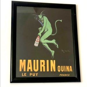 Green Devil, Maurin Quina 1906 Huge Art Deco Vintage Framed Poster
